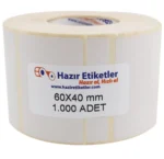 eko termal rulo etiket 60mm x 40mm haziretiketler.com 1000 adet