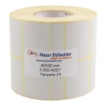 vellum rulo etiket 40mm x 30mm haziretiketler.com 6400 adet